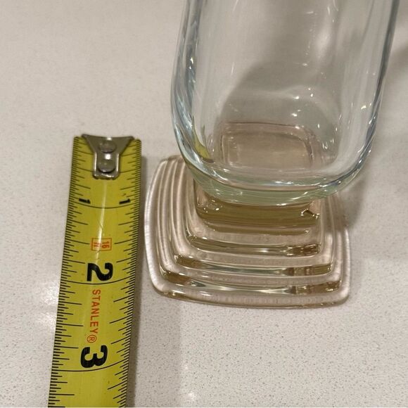 Bormioli Rocco Classic I Vase with a Blush Pyramid Art Deco Pedestal Base - Picture 8 of 8